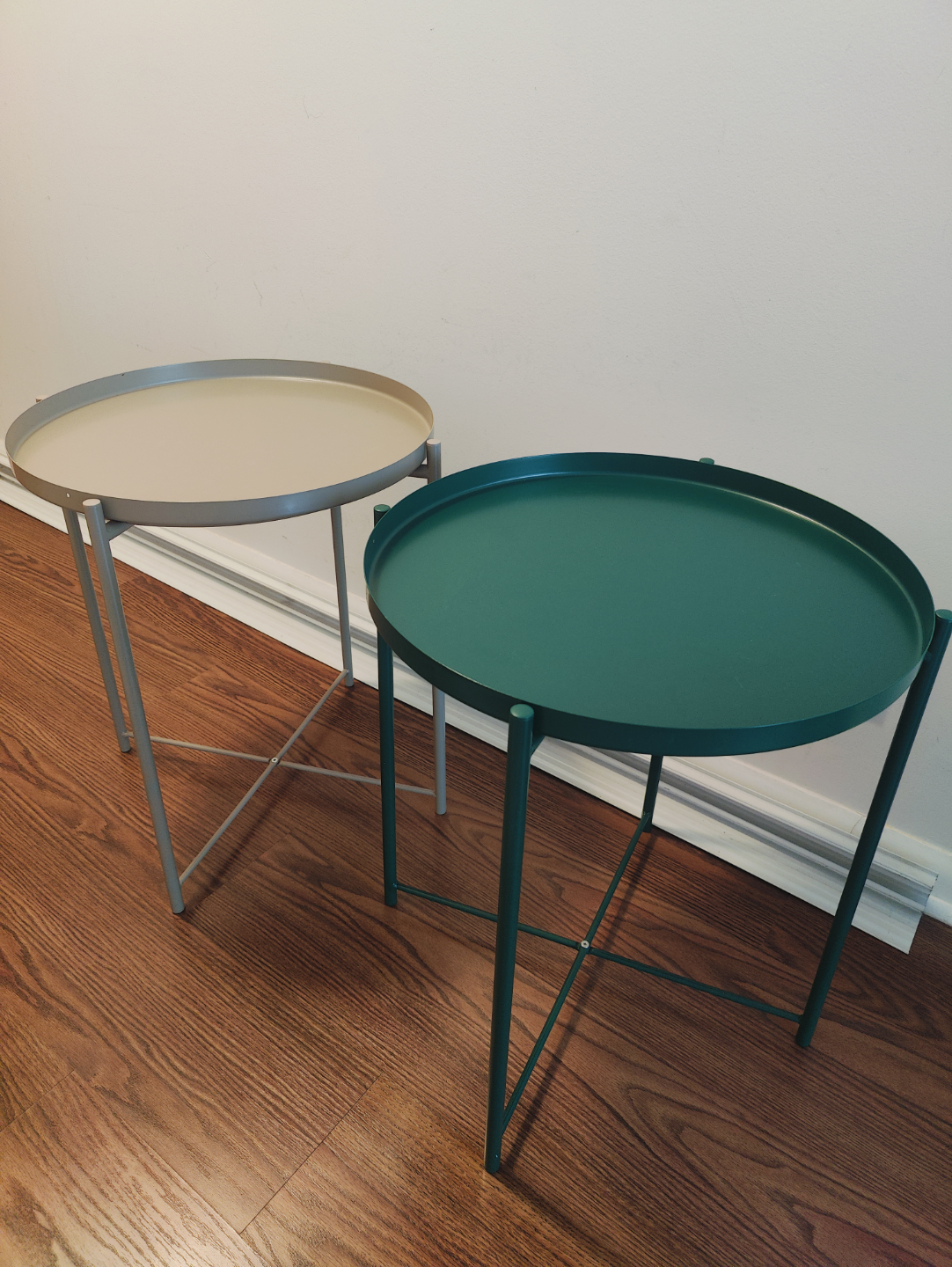 TWO IKEA TRAY COFFEE TABLES