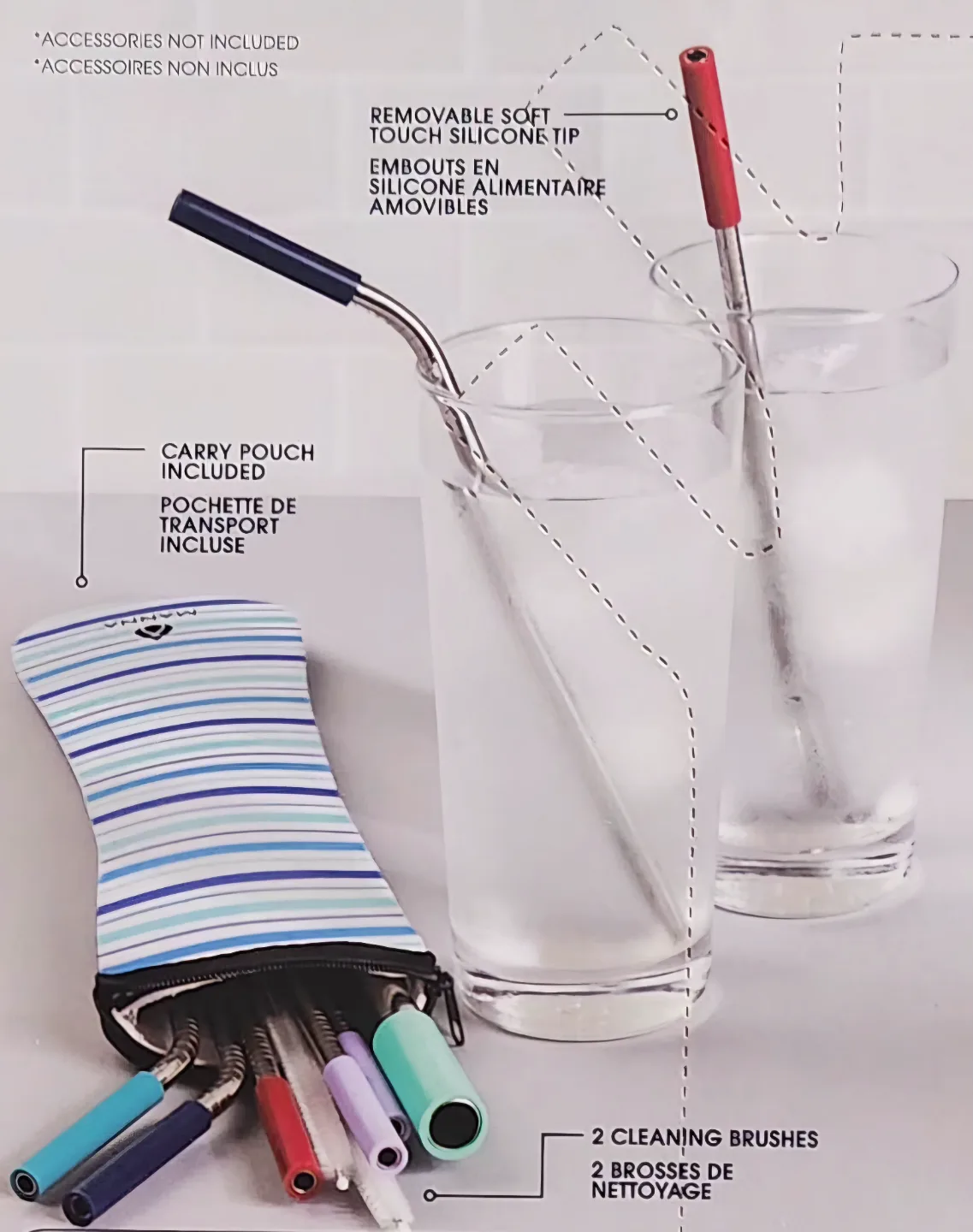 13-Piece Stainless Steel Straw Set & Cleaning Brushes image indicator(9)