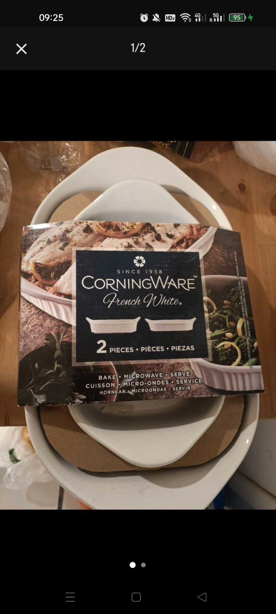 Corningware French White 2-Piece Rectangular Baker Set