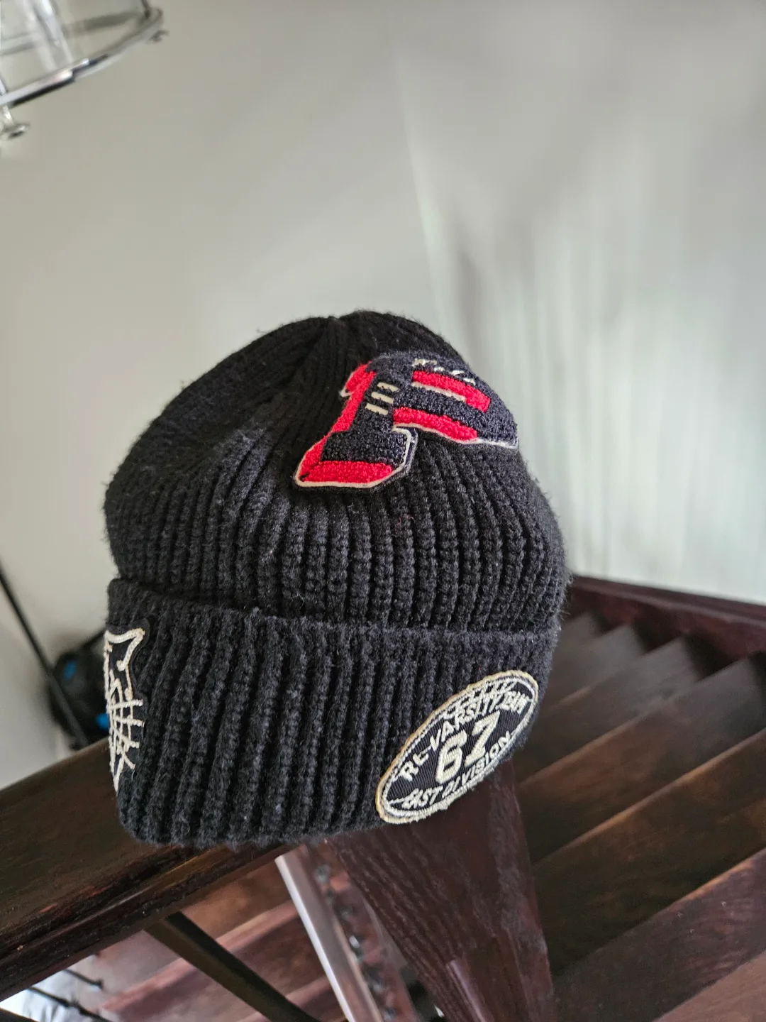 Polo Ralph Lauren Black Knit Beanie with Patches image indicator(2)