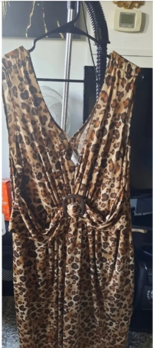 Women's Leopard Print Sleeveless Dress image indicator(2)