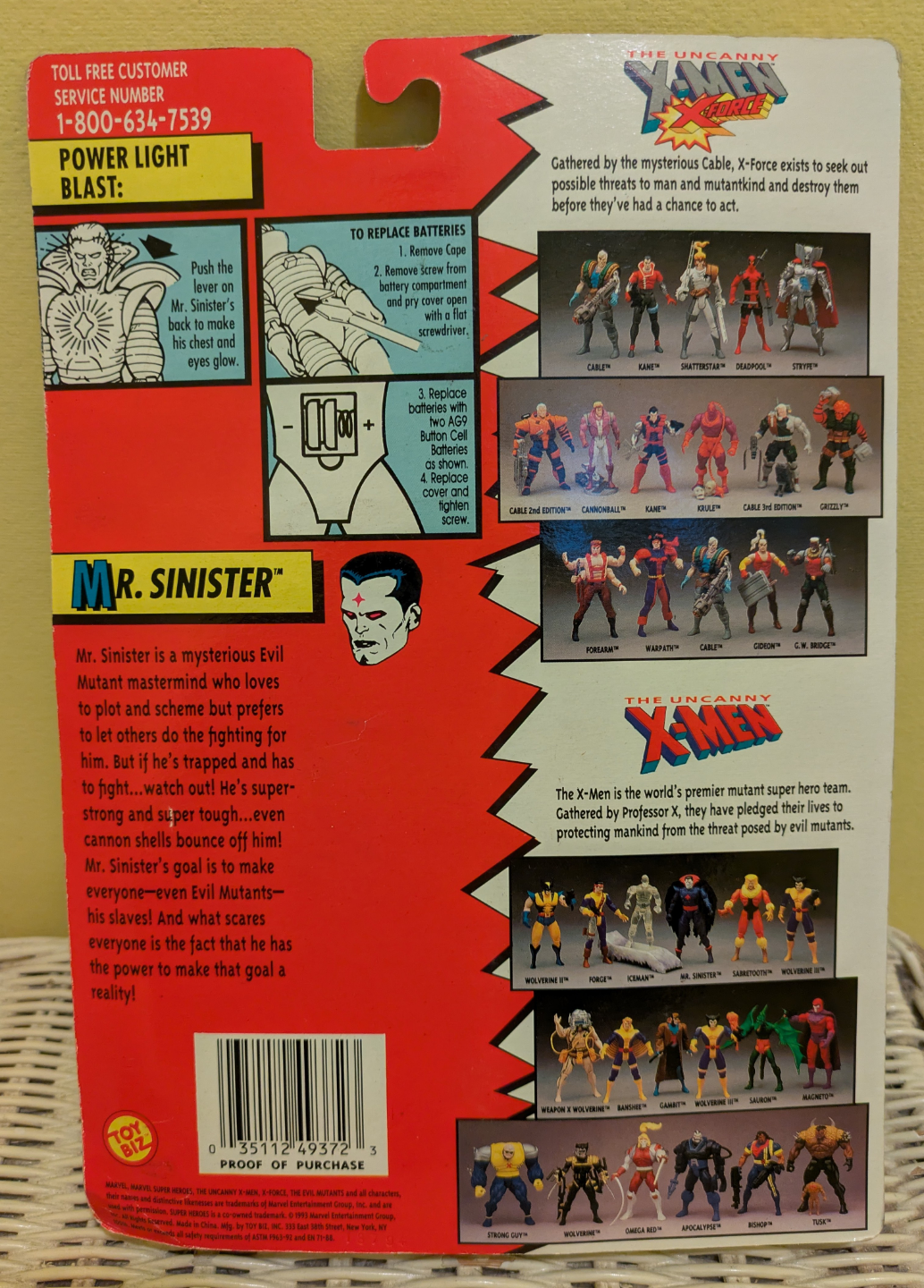 Vintage Marvel Comics X-Men Mr. Sinister Action Figure - photo 2