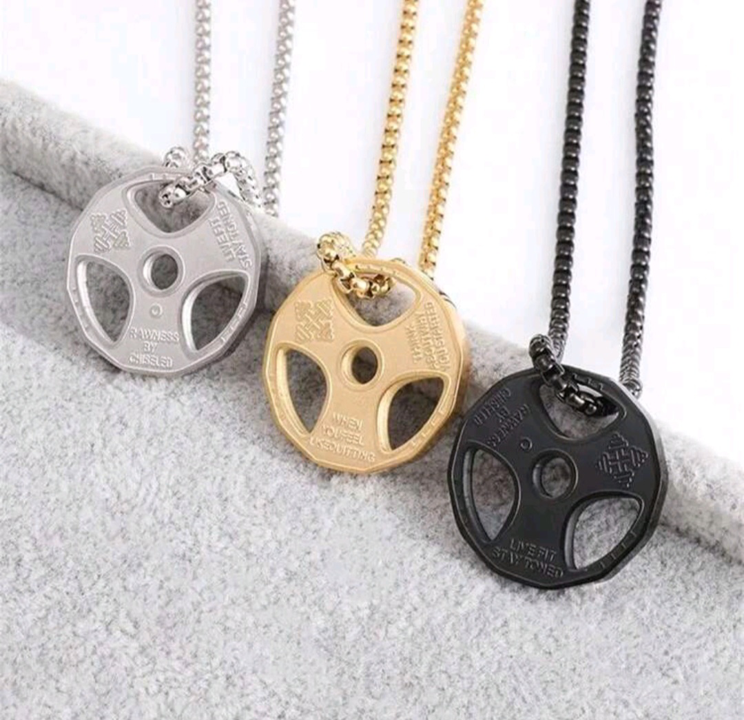 Weight Plate Necklace -  Motivational Fitness Pendant - photo 2