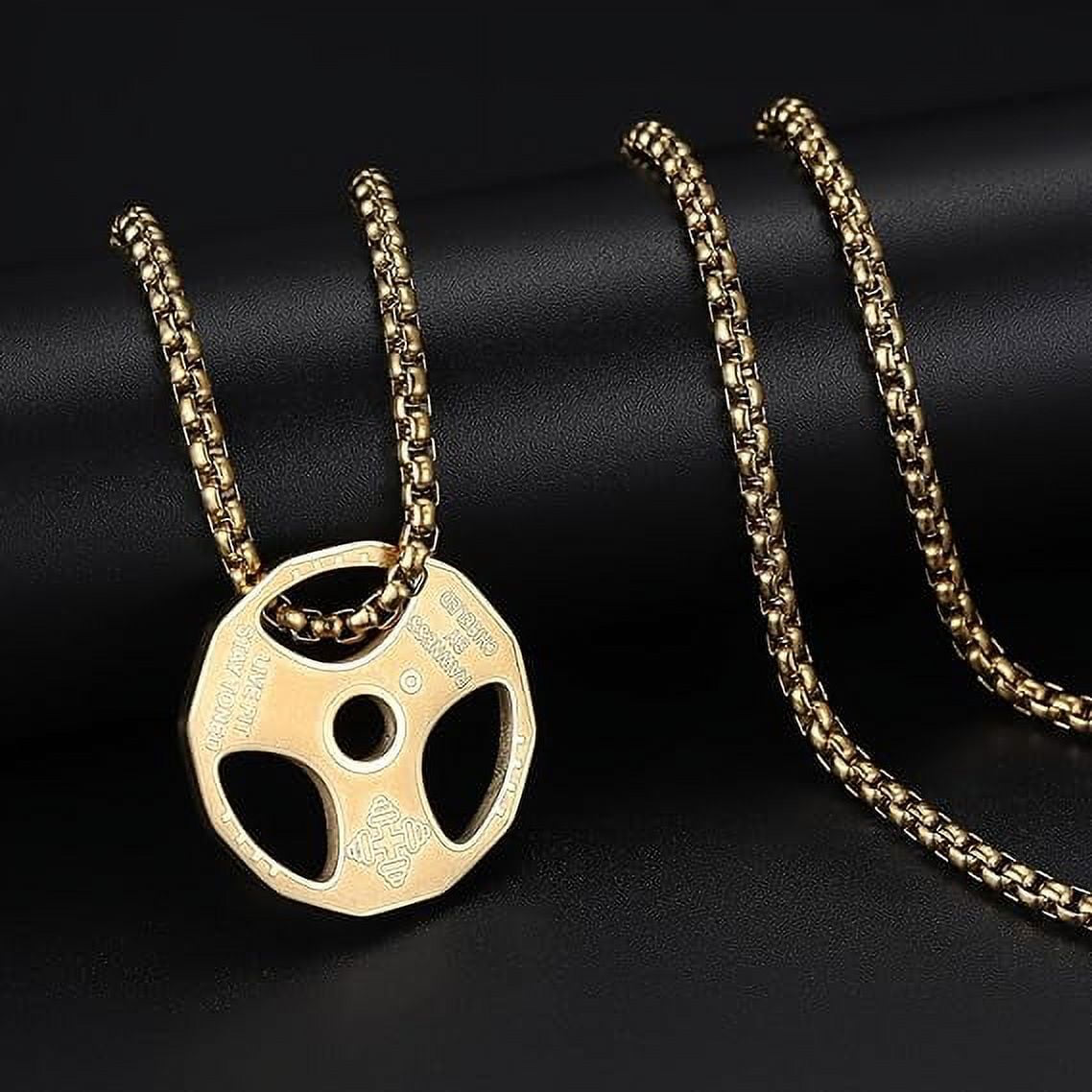 Weight Plate Necklace -  Motivational Fitness Pendant - photo 3