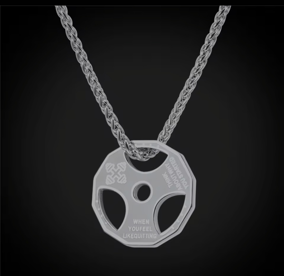 Weight Plate Necklace -  Motivational Fitness Pendant - photo 5