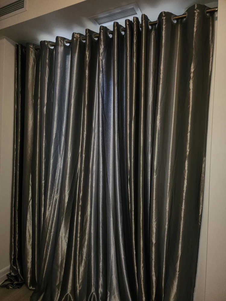 4 PC Grey Grommet Curtains - Room Darkening - photo 4