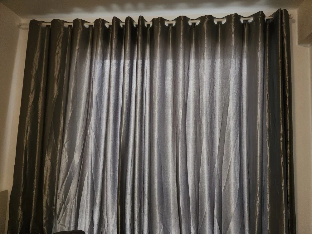 4 PC Grey Grommet Curtains - Room Darkening image indicator(5)