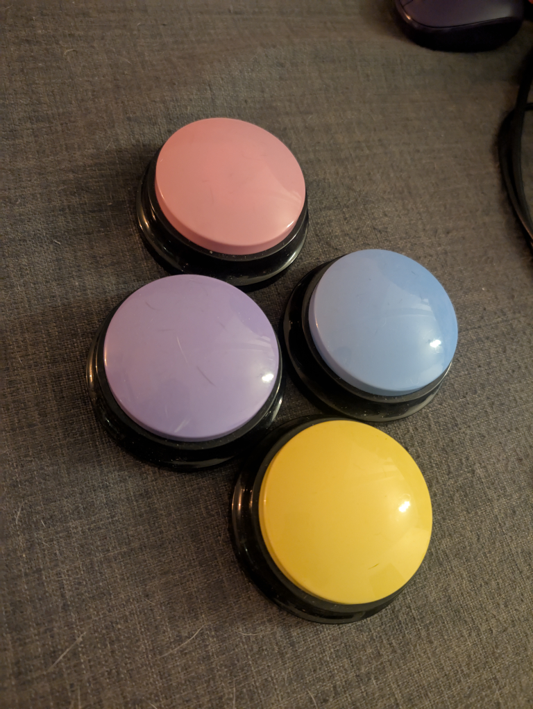 Set of push buttons for dogs