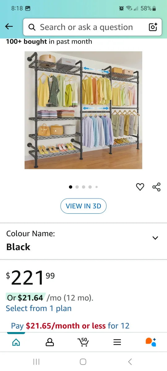 Heavy Duty Clothes Rack, Black image indicator(2)