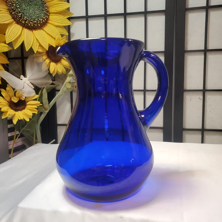 Cobalt Blue Glass Pitcher thumbnail