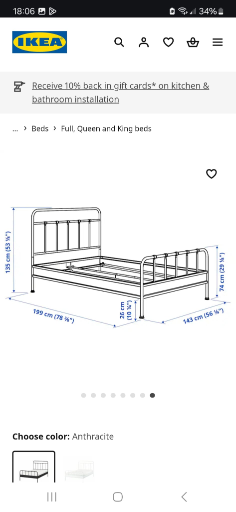 IKEA SAGSTUA Metal Bed Frame - Black
