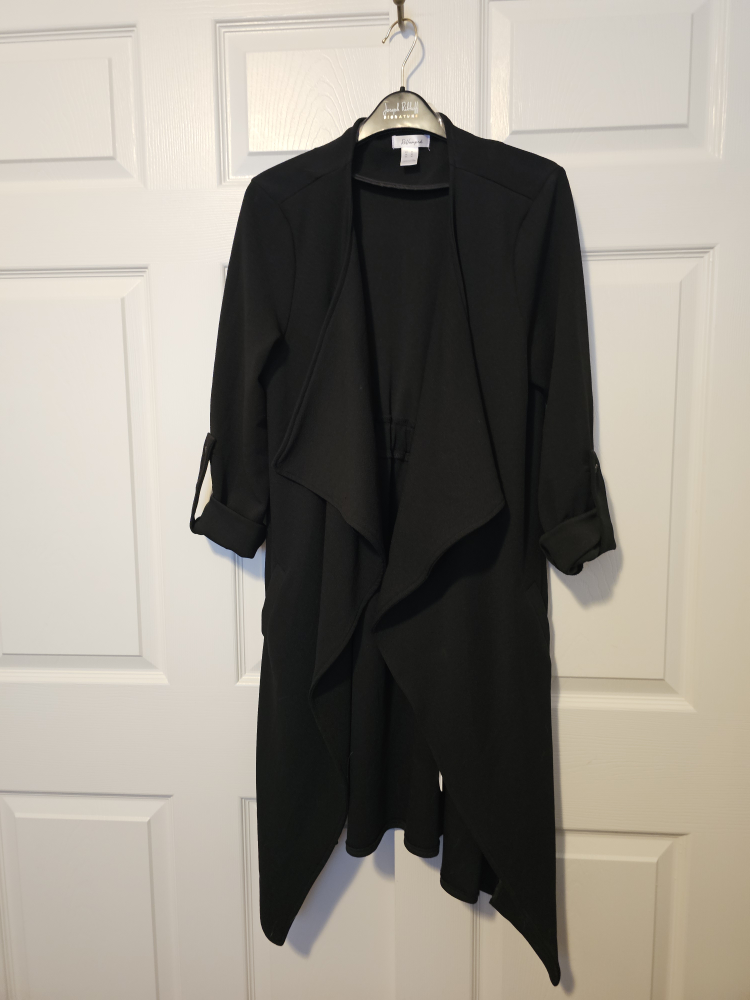 Revamped Women's Black Open-Front Cardigan, Size Medium