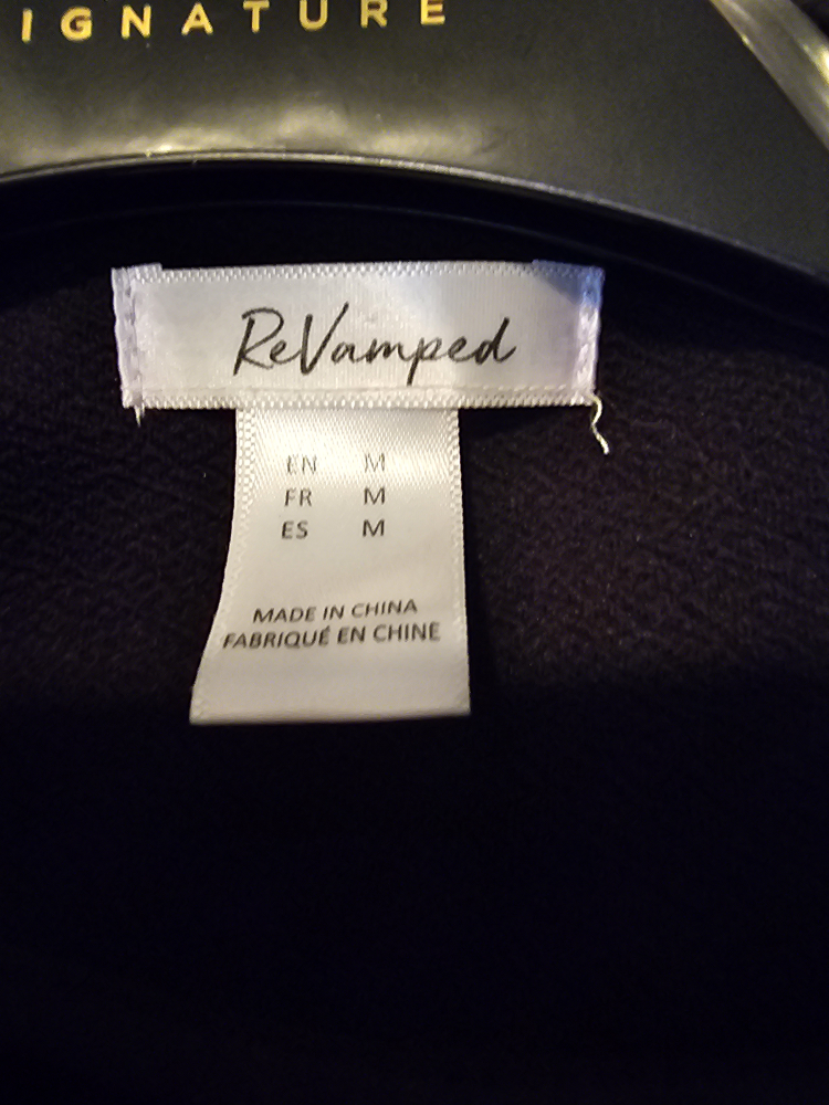 Revamped Women's Black Open-Front Cardigan, Size Medium - photo 2