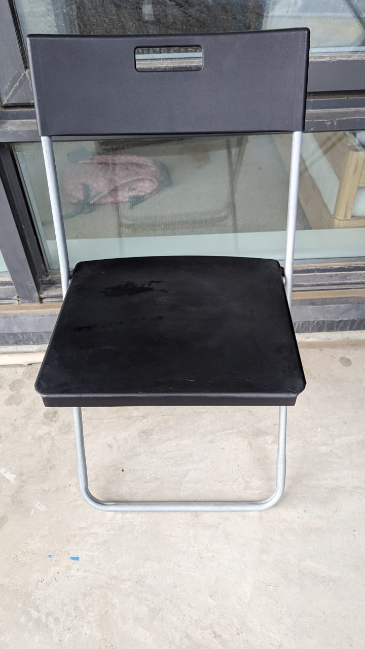 Set of 2 Black Folding Chairs & 2 Black Stools - photo 2