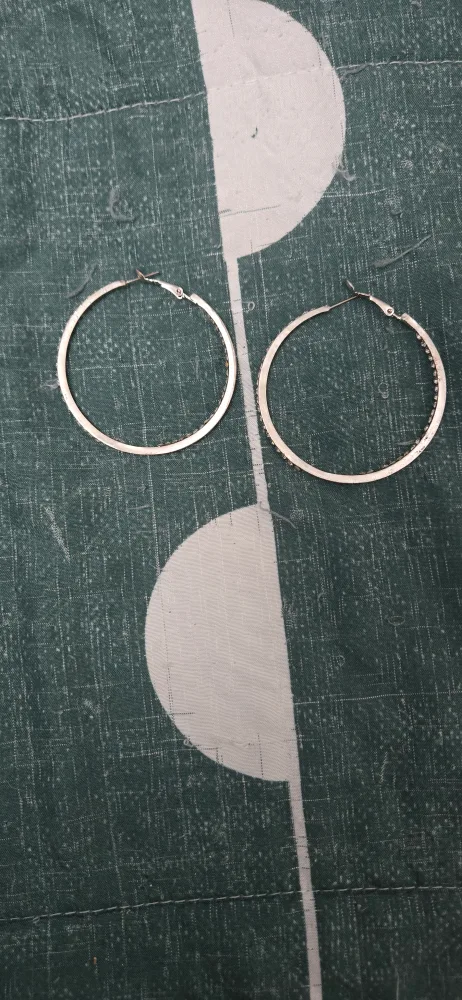 Silver Rhinestone Hoop Earrings thumbnail