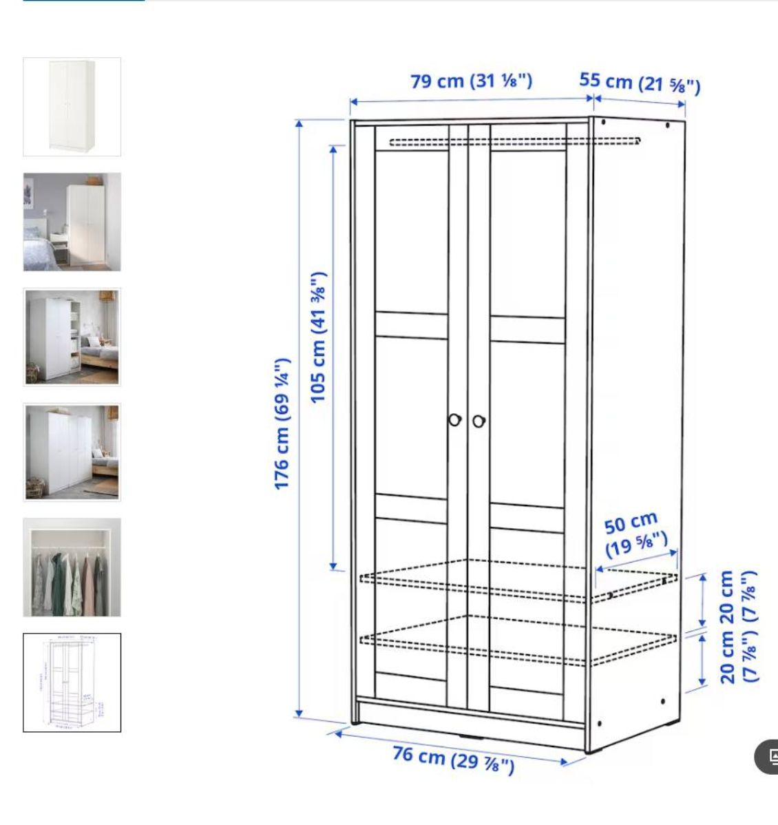 IKEA KLEPPSTAD Wardrobe - White - photo 2