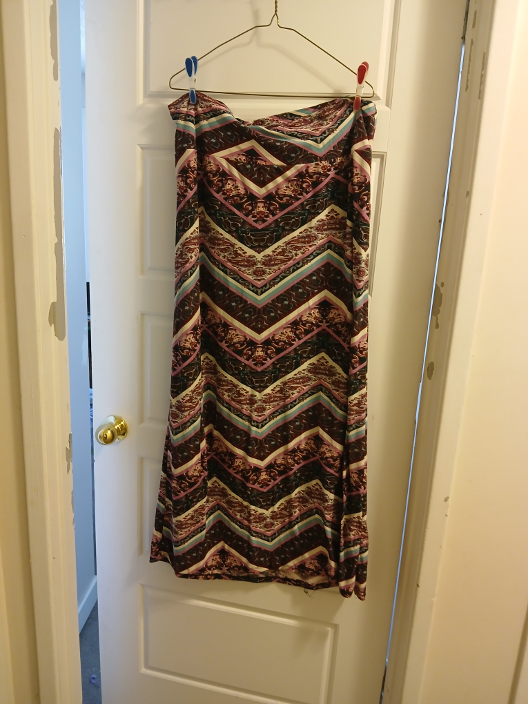 Women's Maxi Skirt, Size 1X, Chevron Pattern