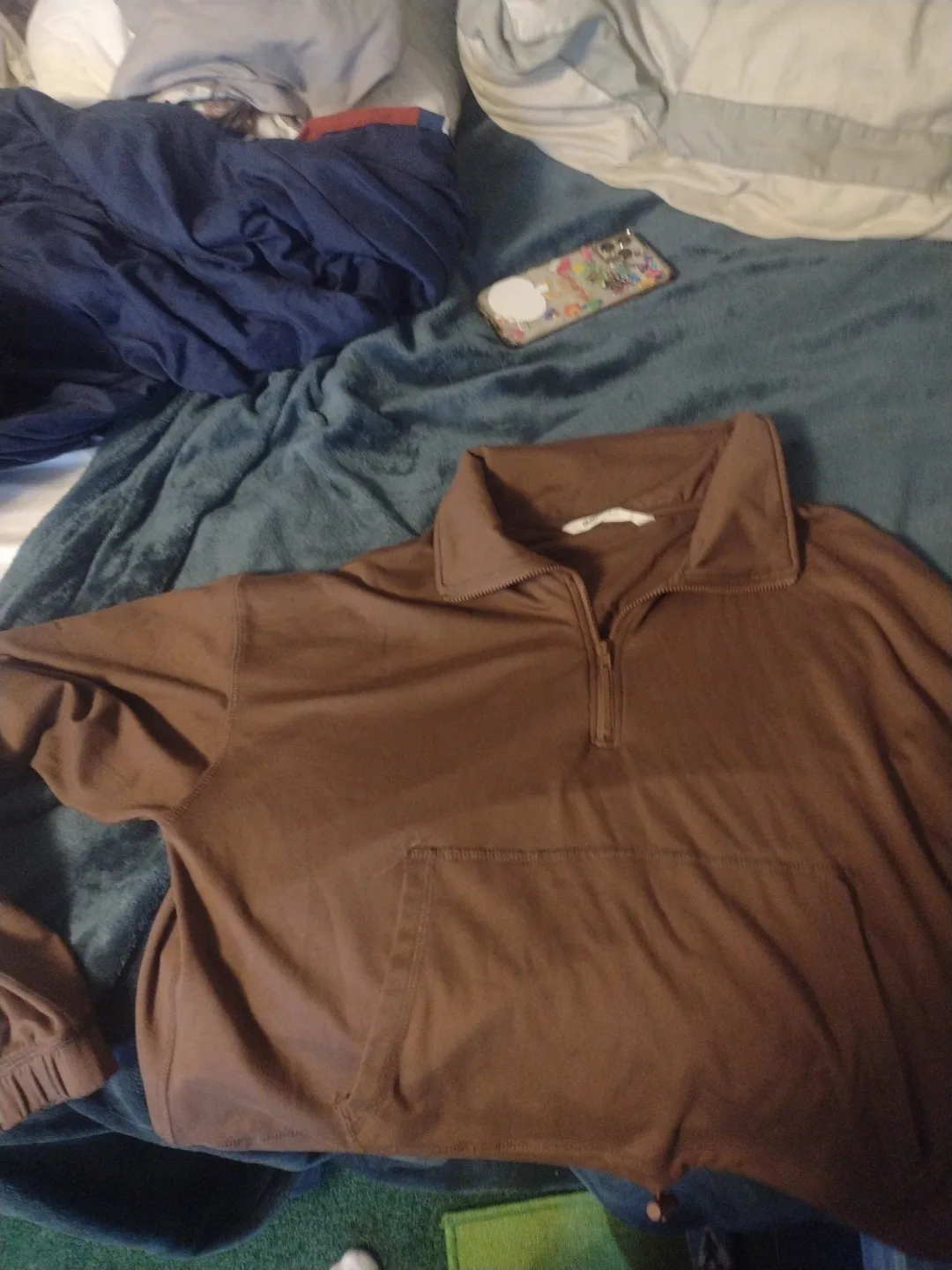 Brown Half-Zip Pullover blue notes thumbnail
