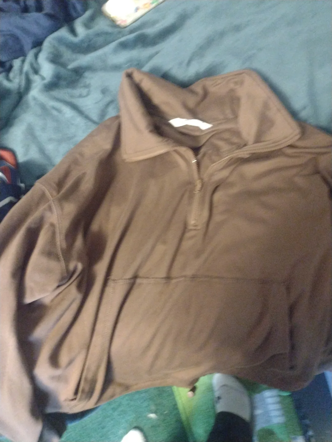 Brown Half-Zip Pullover blue notes image indicator(2)