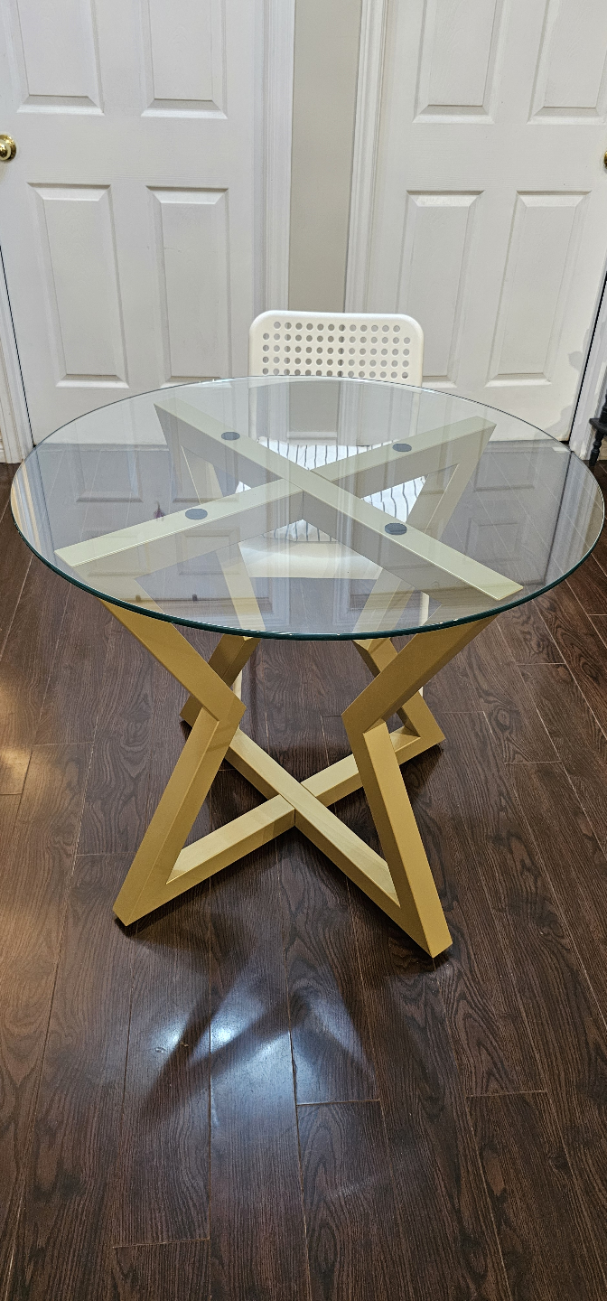 Gold Glass Dinning/Coffee Table