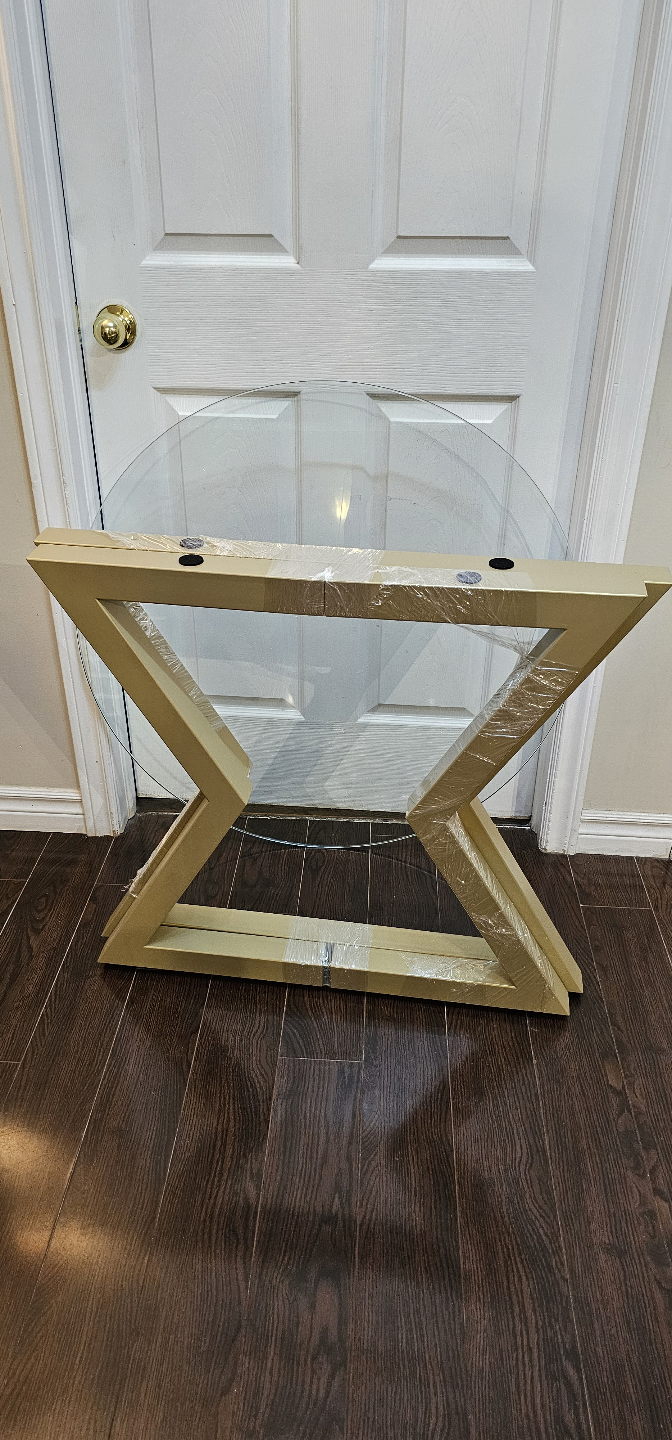 Gold Glass Dinning/Coffee Table - photo 2