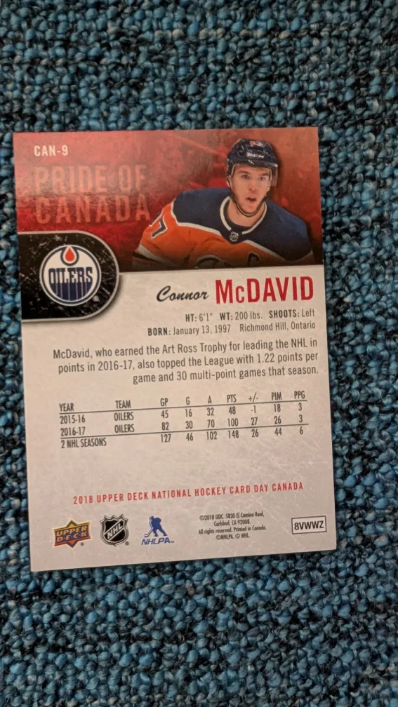 👀-💚 Upper Deck Connor McDavid National Hockey Card Day Card image indicator(4)