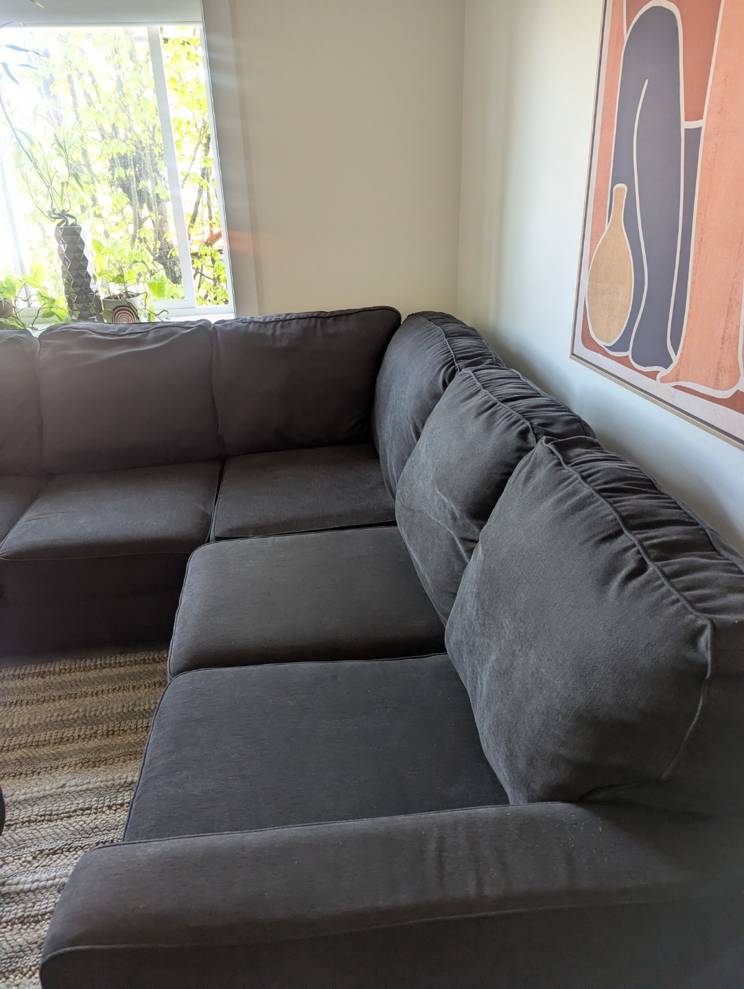 Dark Grey L-Shaped Sectional Sofa - photo 4