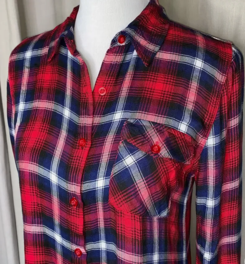Women's Plaid Button-Down Shirt image indicator(9)