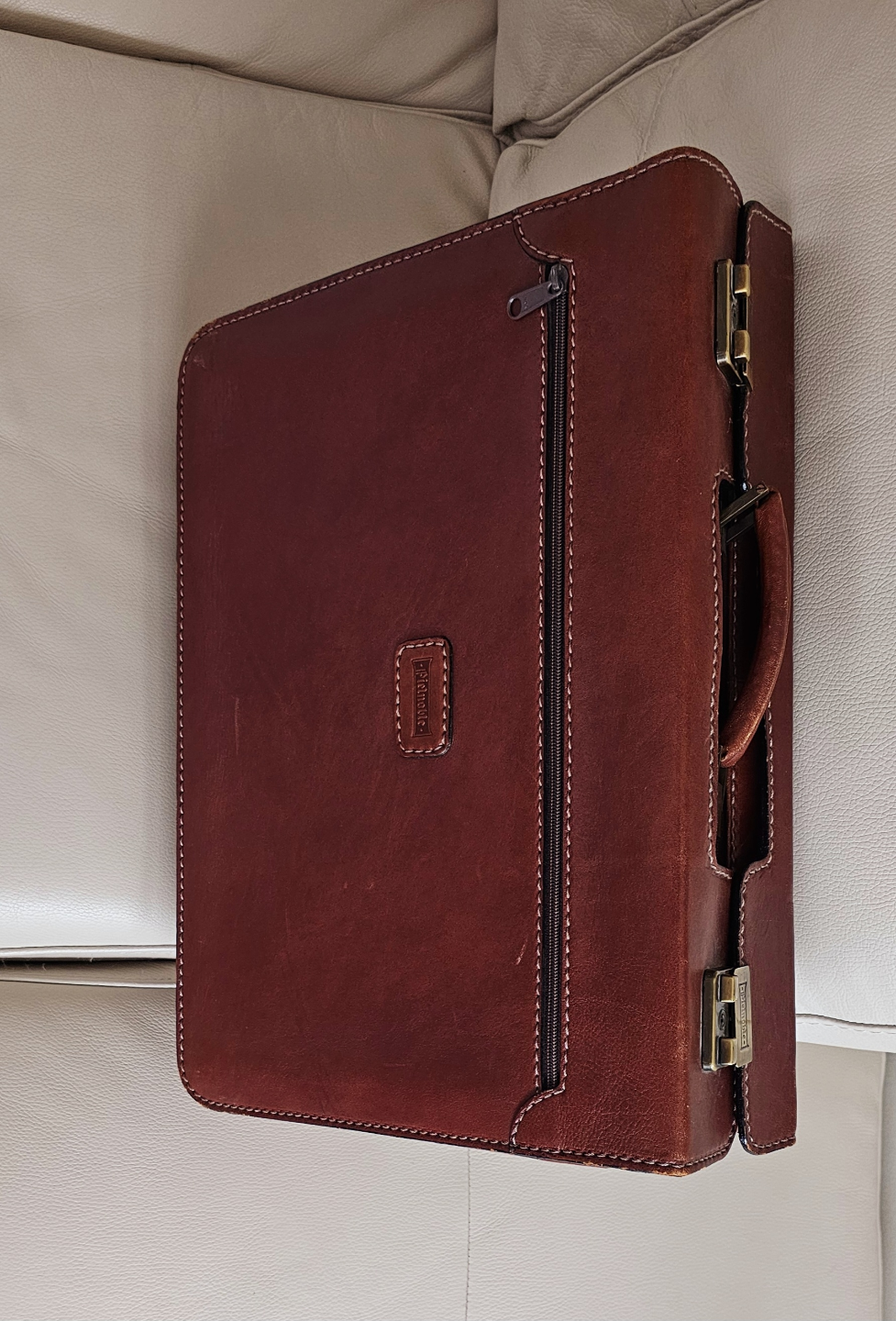 Vintage designer Leather Briefcase made in Spain