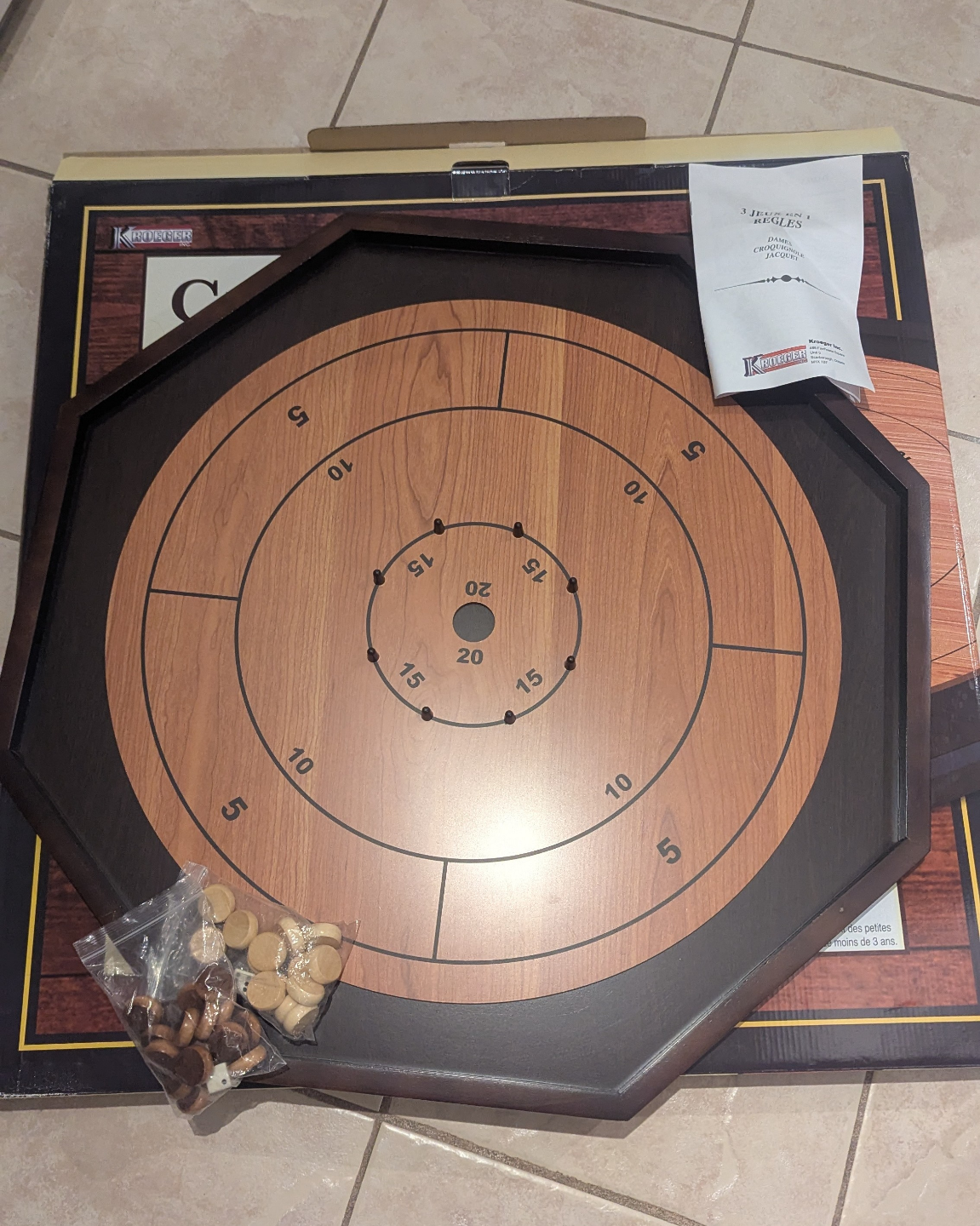 Kroger Crokinole Deluxe 3-in-1 Game Set - Complete - photo 2