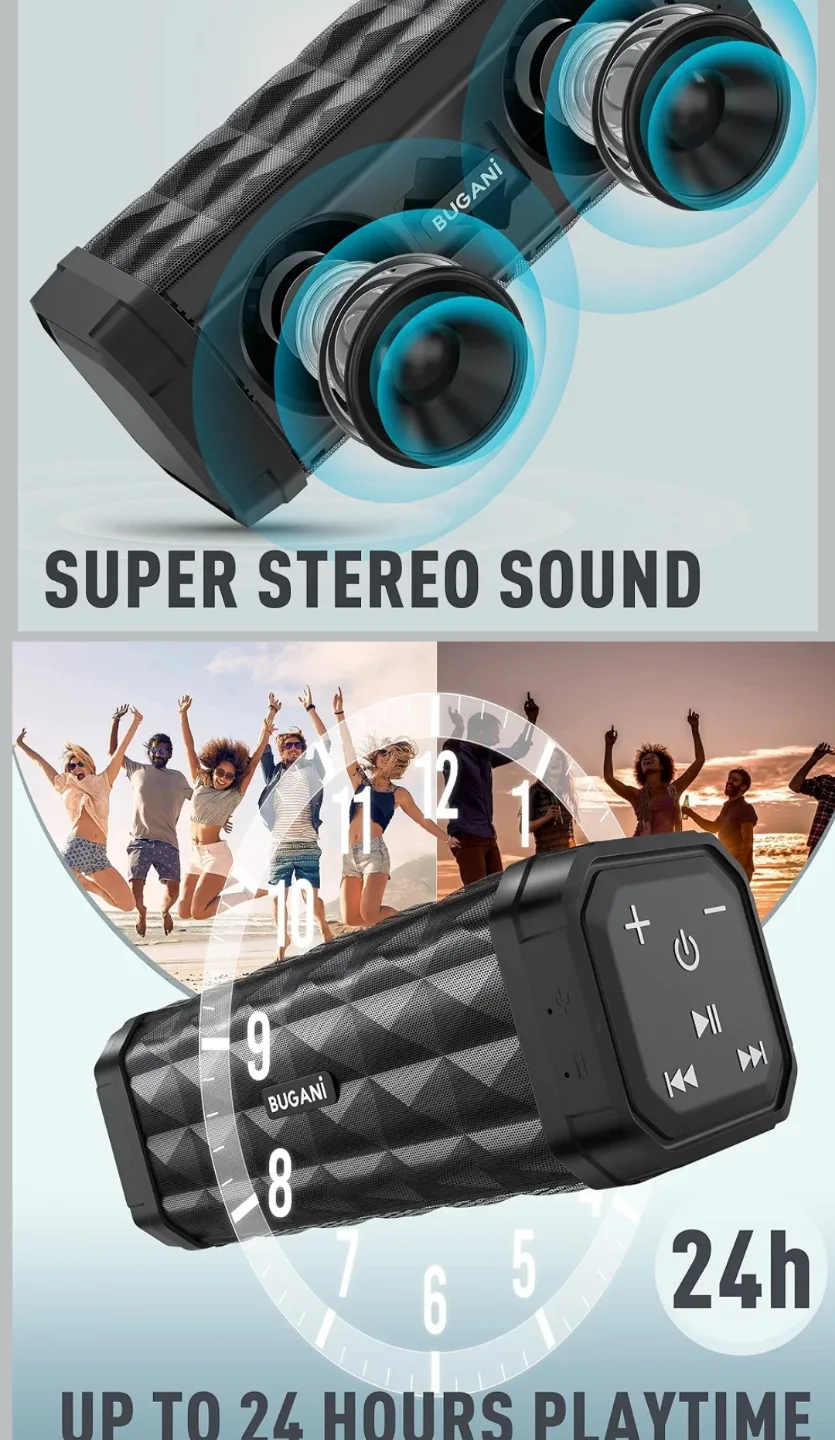 New never used  M99 Bluetooth Speaker BUGANI Speaker Bluetooth image indicator(4)