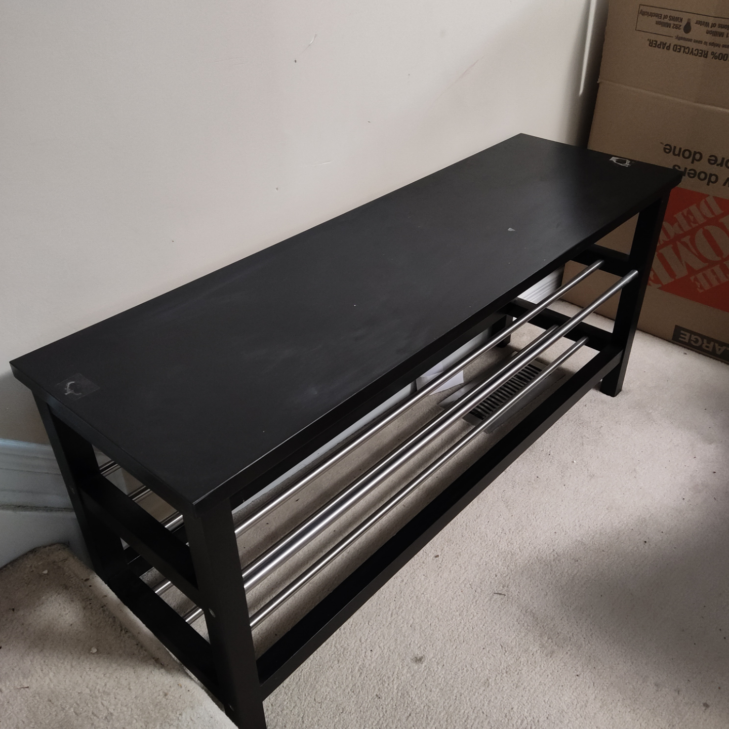 Black Shoe Bench with Storage from IKEA