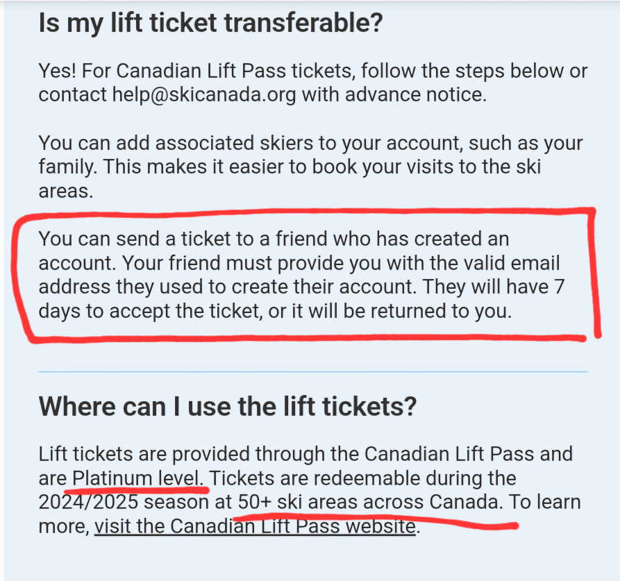 💚One platinum Canadian Lift skii pass 1-day adult ticket - photo 4
