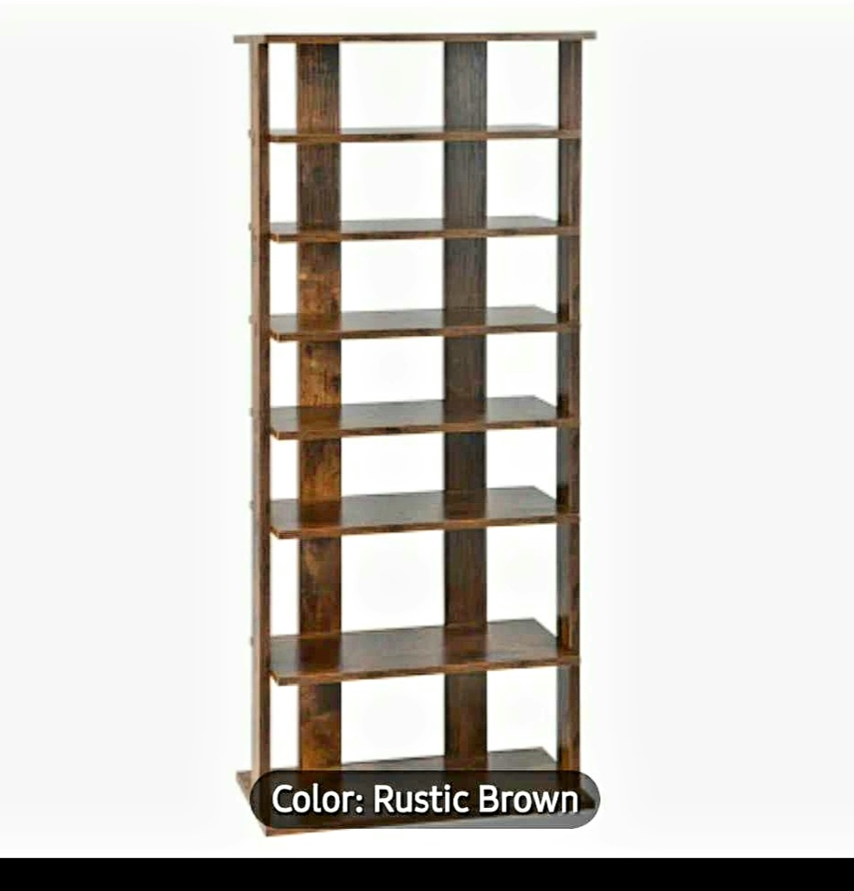 Rustic Brown 8-Tier Rack