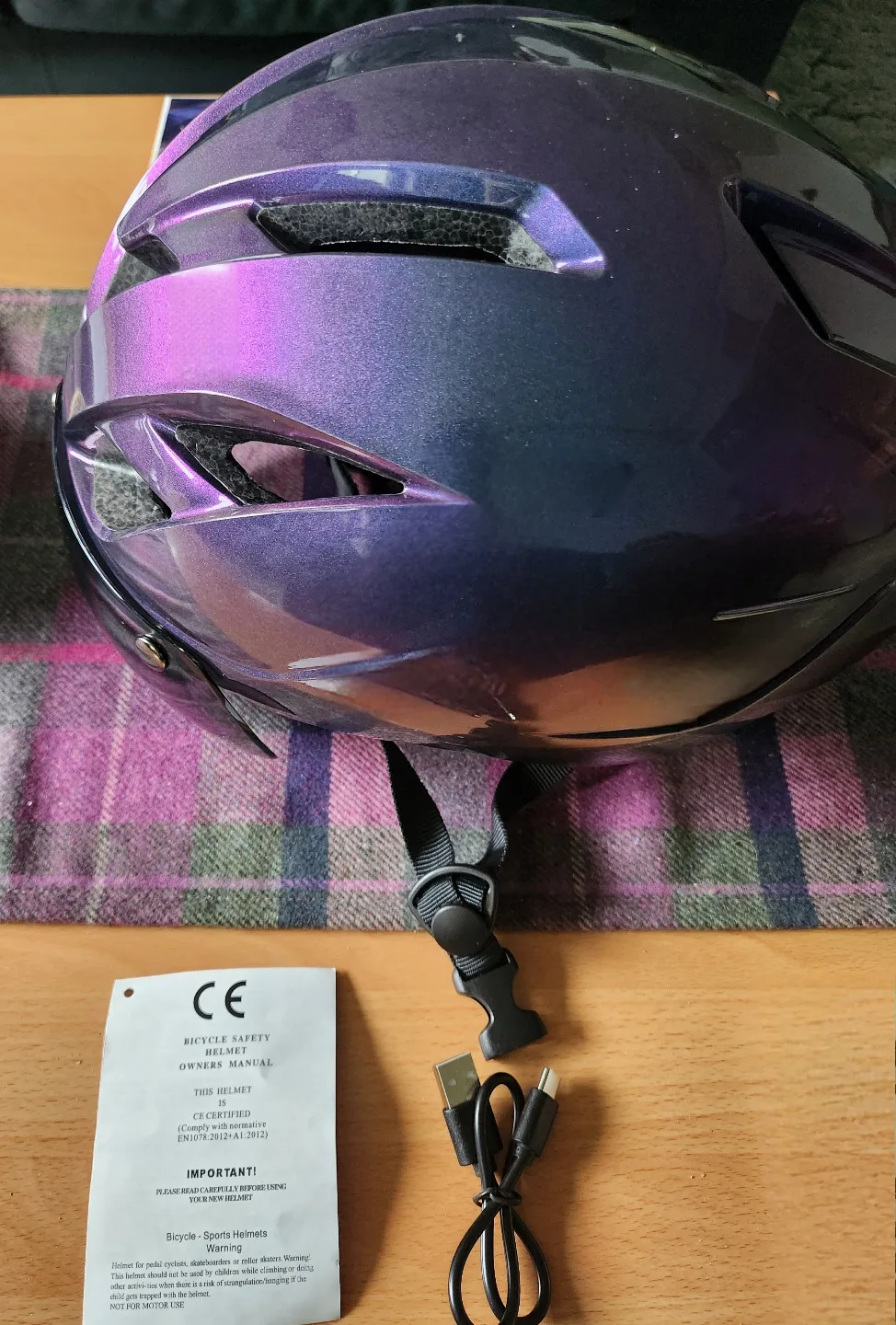 Bicycle Helmet large w/Visor &light. thumbnail