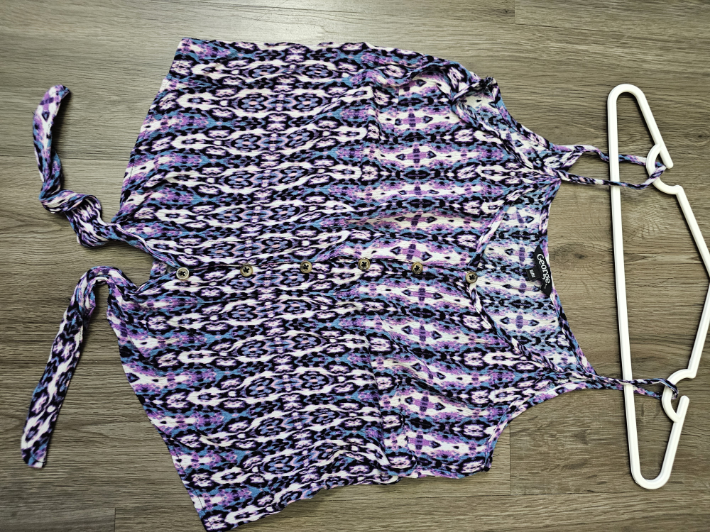George Women's Purple and Blue Tie-Front Tank Top, Size M - photo 2