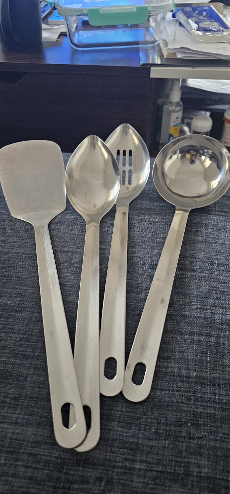 Stainless steel pot with glass lid and utensils Set - photo 3