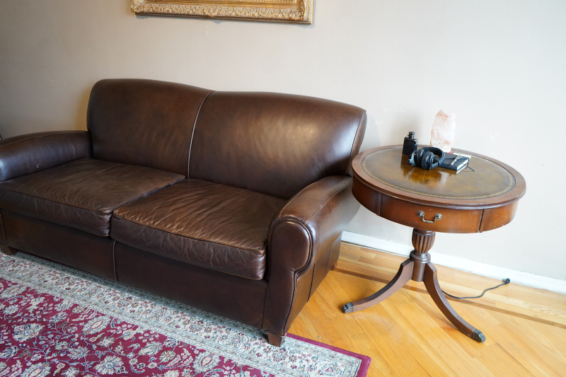 Brown Leather Sofa - photo 2