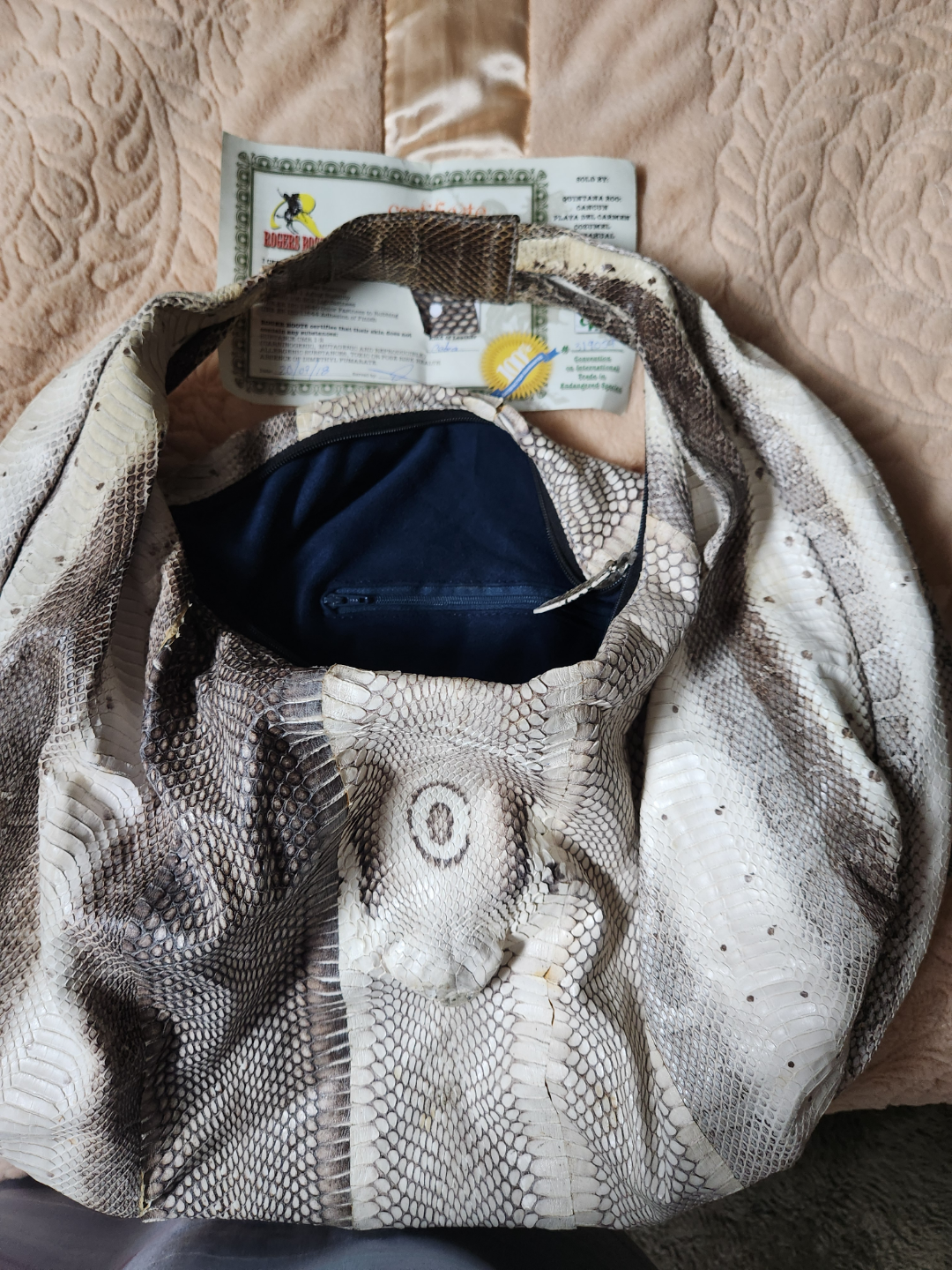 Genuine Cobra Snakeskin Handbag . Certificate of Authenticity . - photo 2