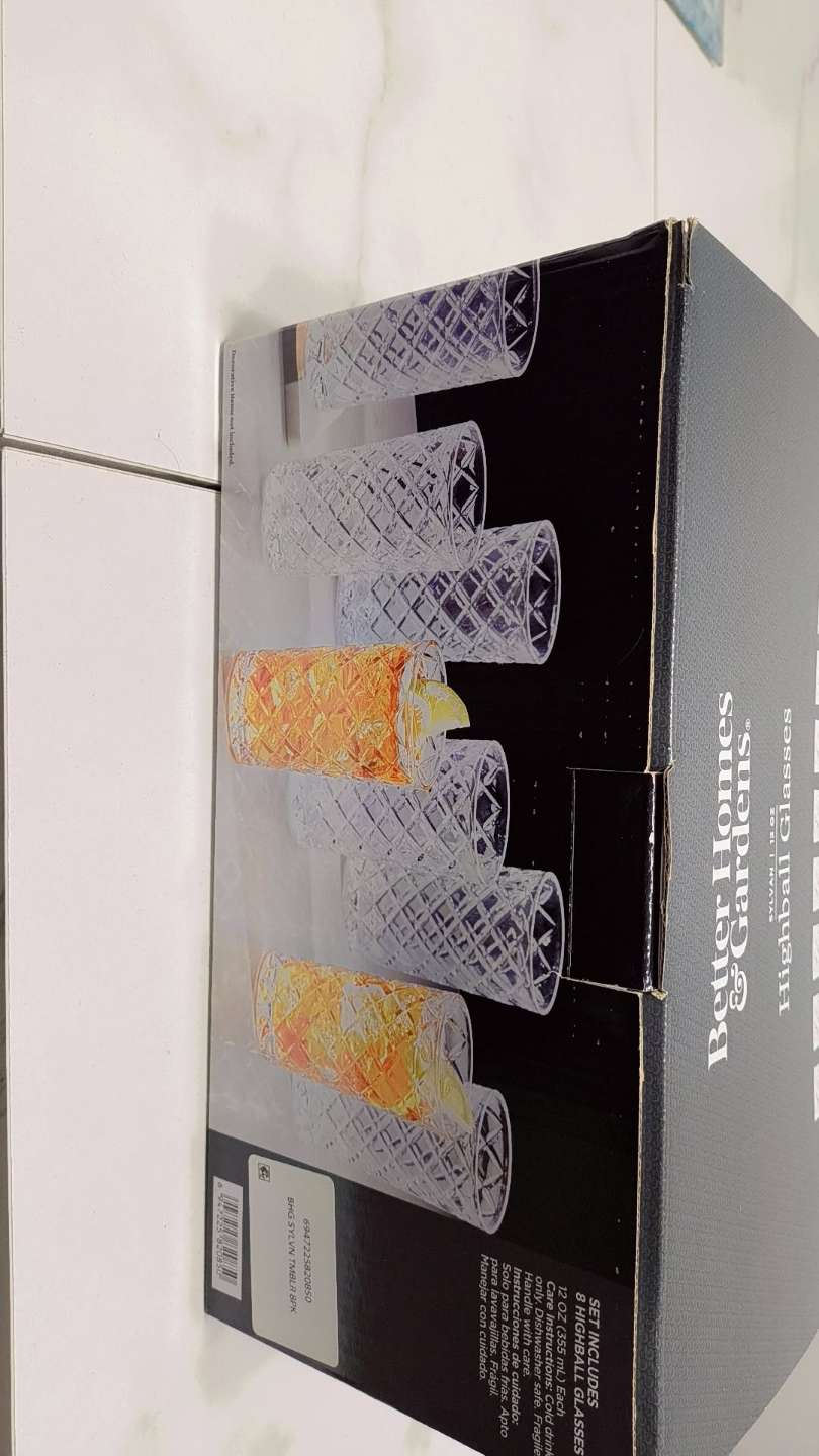 Better Homes & Gardens 8-Piece Highball Glass Set