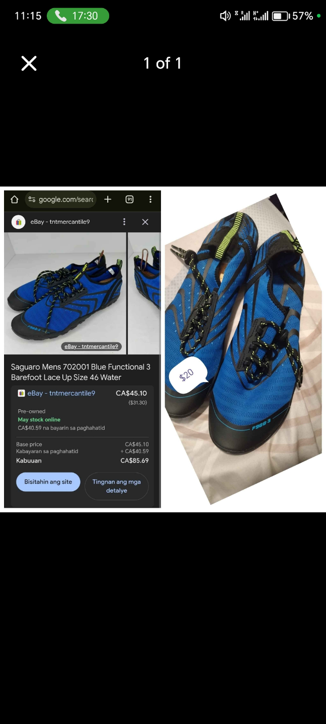 Saguaro Men's Barefoot Water Shoes Size 46