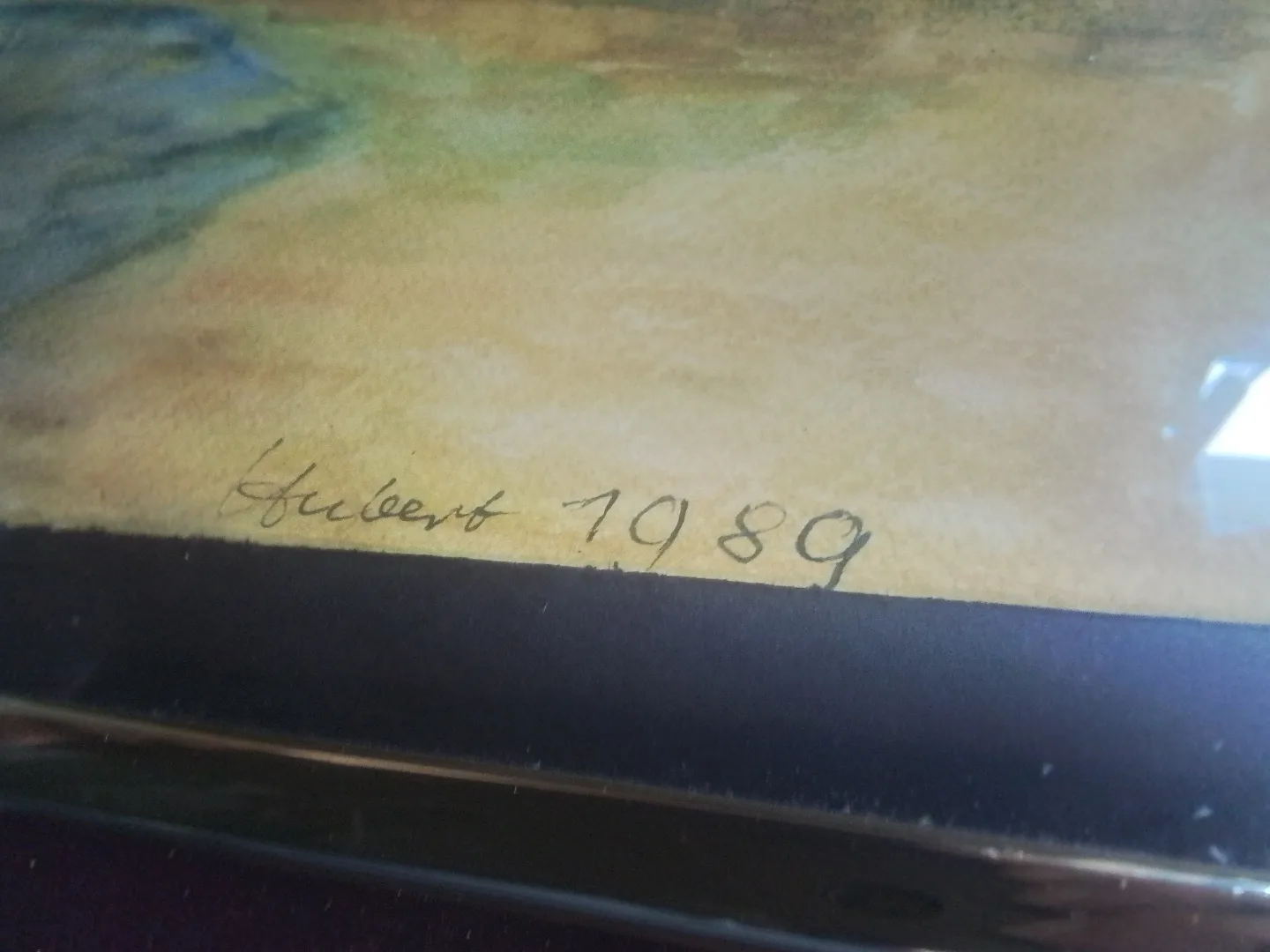 Framed Watercolor Painting of Coastal Village image indicator(3)