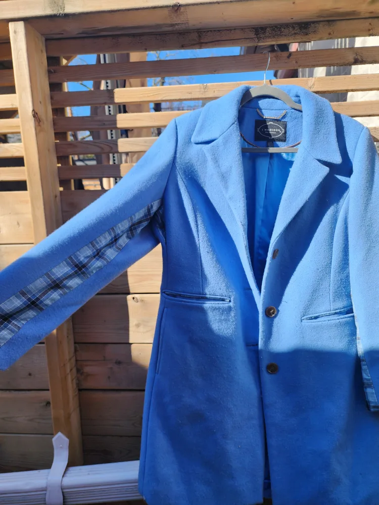 1MADISON Blue Wool Coat image indicator(2)