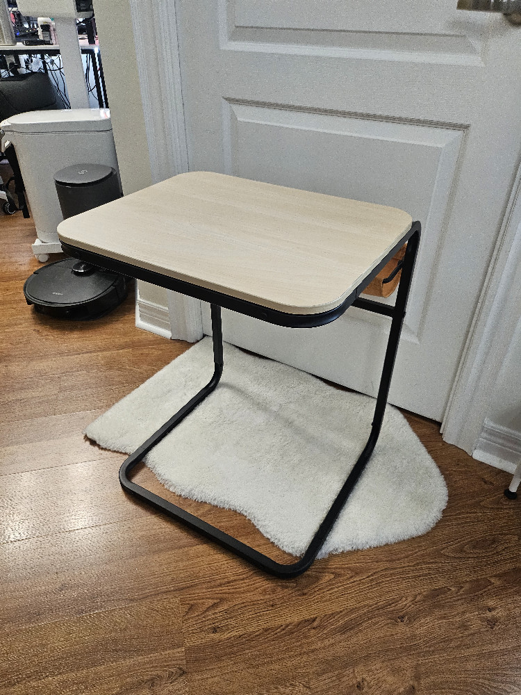 IKEA OLSERÖD Side table, anthracite/birch effect dark yellow