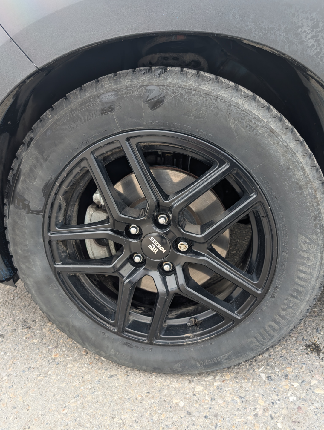 Used 17" Black Alloy Wheel with Bridgestone Blizzak Tire - photo 2