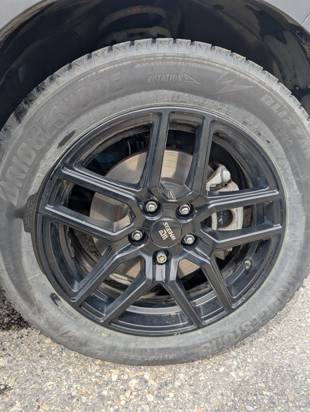 Used 17" Black Alloy Wheel with Bridgestone Blizzak Tire - photo 4