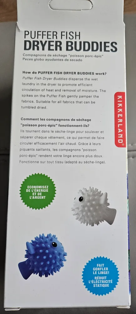 Brand New Kikkerland Puffer Fish Dryer Buddies balls image indicator(3)