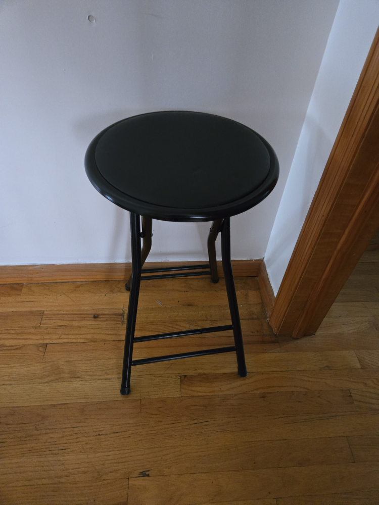 💚 Black Foldable Metal Stool #1