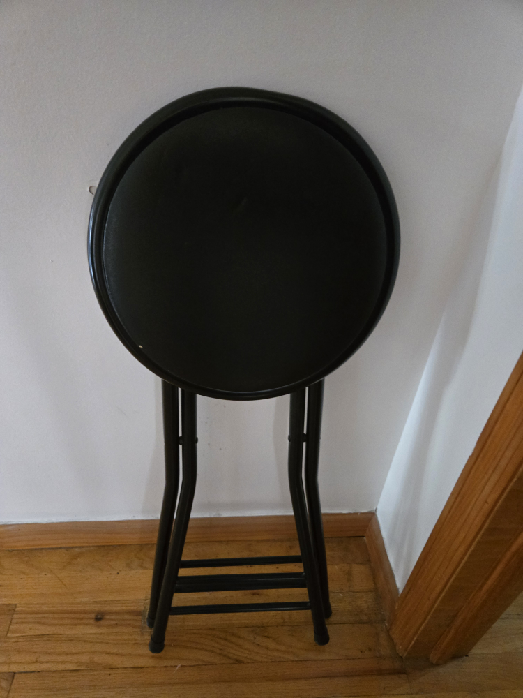 💚 Black Foldable Metal Stool #1 - photo 2
