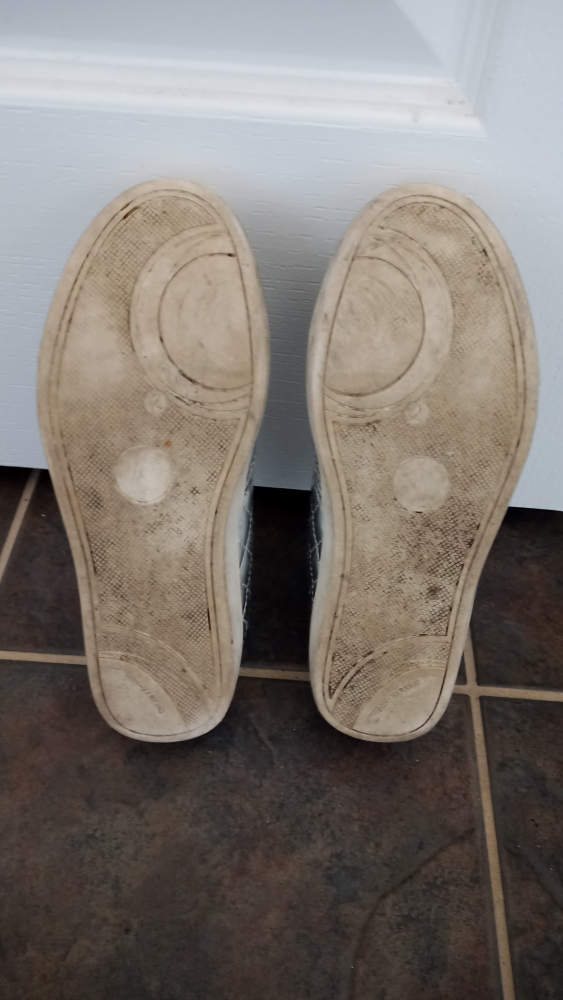 George Girls' Silver Quilted Slip-On Sneakers Size 2 - photo 3
